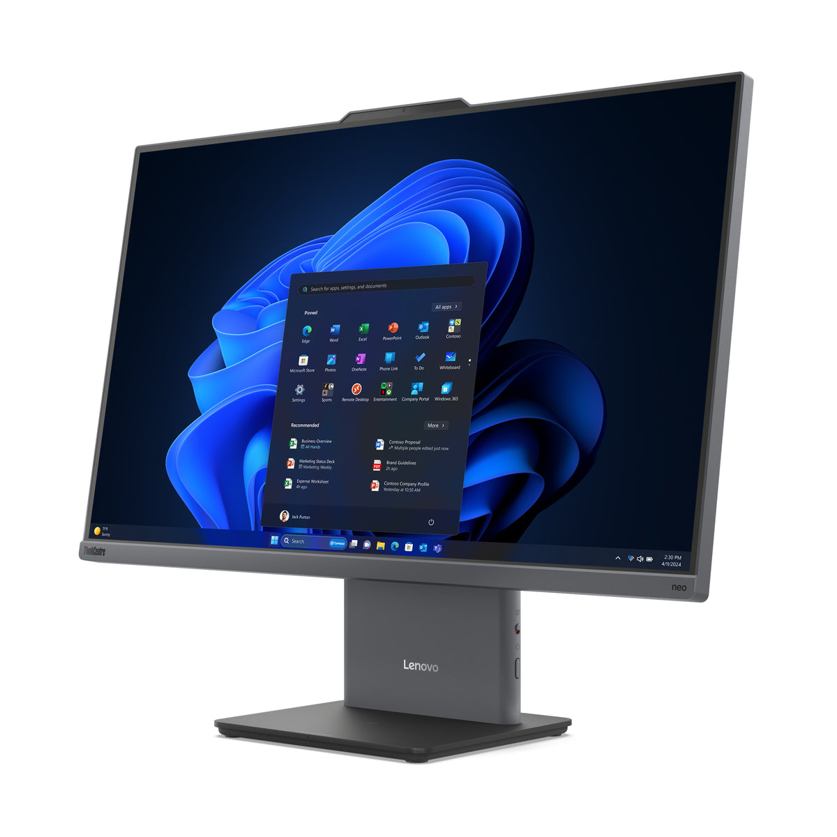 Lenovo ThinkCentre neo 55a 24 Gen 6 AMD Ryzen™ 5 220 60,5 cm (23.8") 1920 x 1080 Pixel All-in-One-PC 16 GB DDR5-SDRAM 512 GB SSD Windows 11 Pro Wi-Fi 6 (802.11ax) Grau
