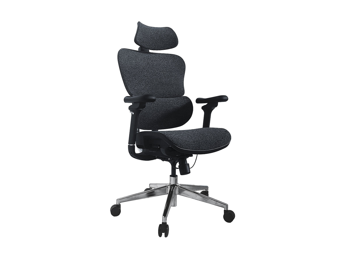 Equip Ergonomischer Premium-Bürostuhl mit Kopfstütze und Armlehnen, Blau-Schwarz