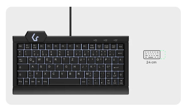 KeySonic KSK-3010ELC (DE), Super Mini Keyboard with backlit, USB/PS/2 Combo, black