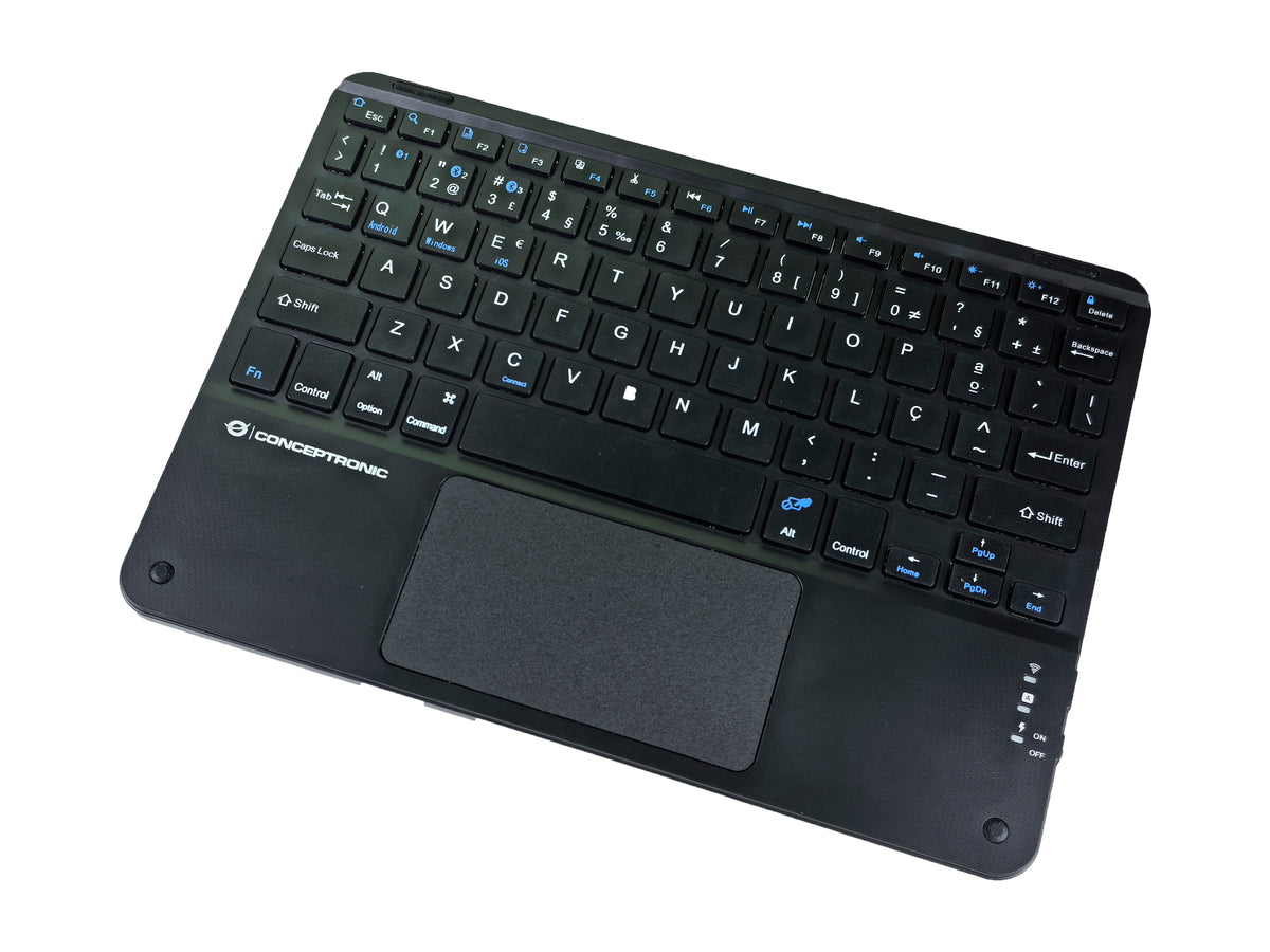 Conceptronic TOBIN01BPT 10-Zoll-Bluetooth-Tastatur mit Touchpad, QWERTY Portugiesisch