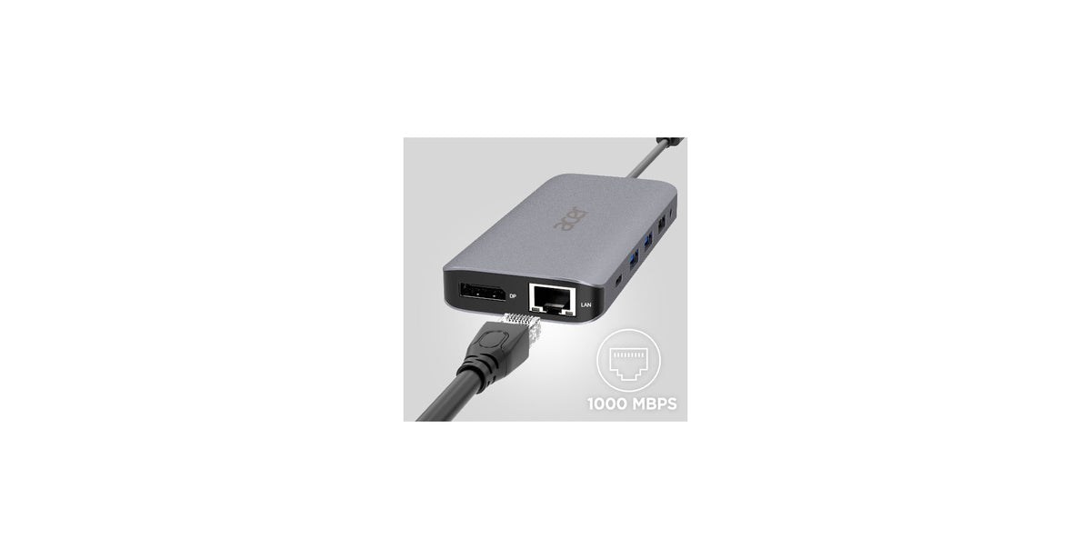 Acer 12-in-1 Type-C Dongle Kabelgebunden USB 3.2 Gen 1 (3.1 Gen 1) Type-C Silber