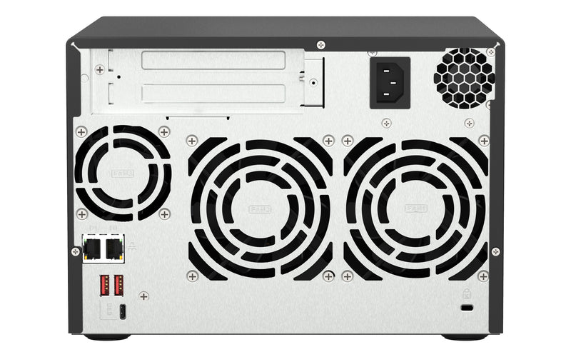 QNAP TS-673A NAS Tower Ryzen Embedded V1500B 8 GB DDR4 0 TB QNAP Turbo System Schwarz