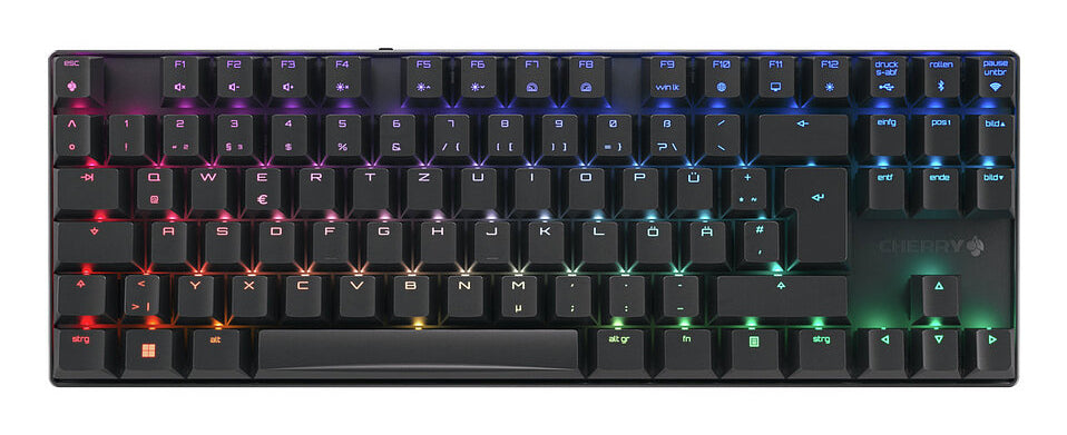 CHERRY MX 8.2 TKL Wireless RGB Tastatur Gaming USB + RF Wireless + Bluetooth QWERTZ Deutsch Schwarz