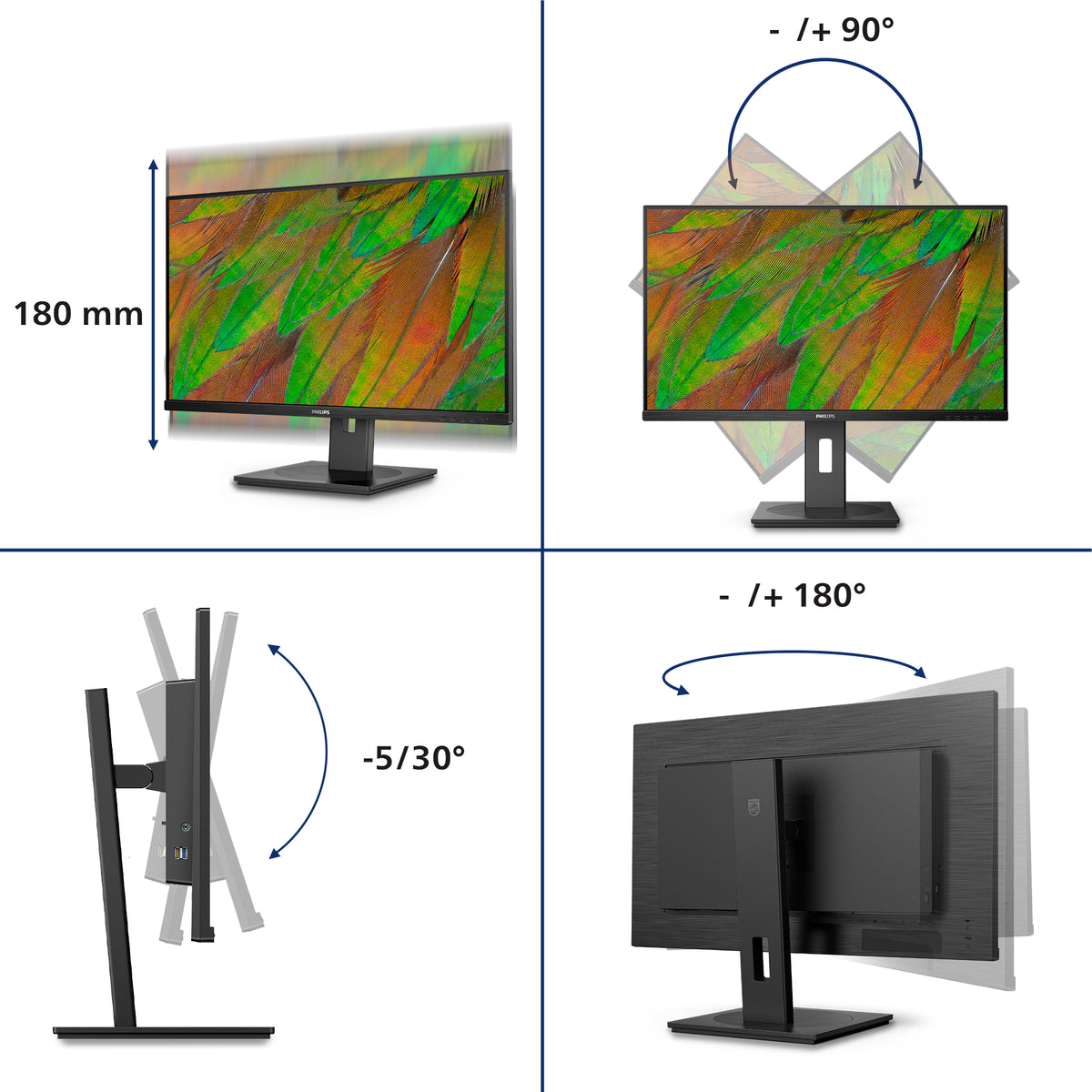 Philips 3000 series 32B1U3900/00 Computerbildschirm 80 cm (31.5") 3840 x 2160 Pixel 4K Ultra HD LCD Schwarz
