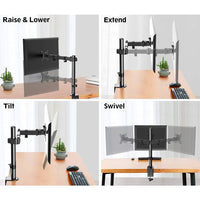 Techly ICA-LCD 503BK Flachbildschirm-Tischhalterung 81,3 cm (32") Tisch/Bank Schwarz