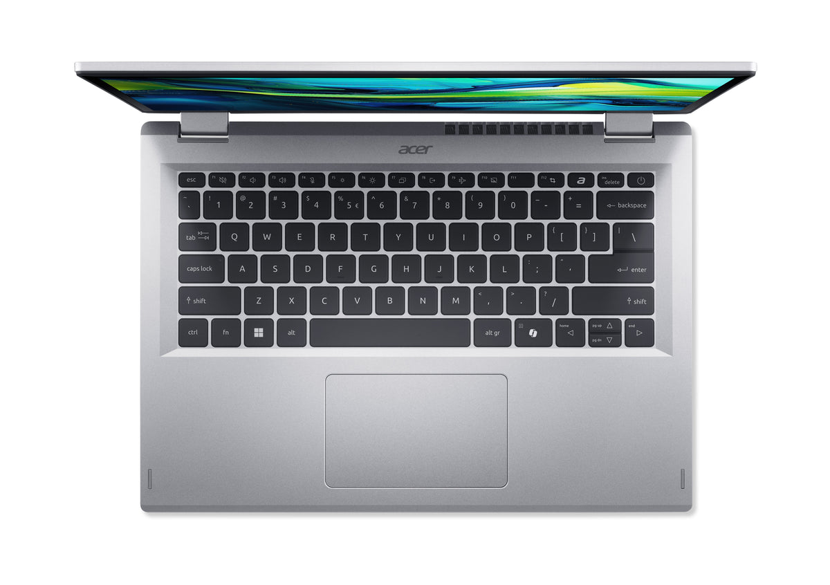 Acer Aspire Go Spin 14 AGSP14-31PT-37F6 Intel Core 3 N355 Hybrid (2-in-1) 35,6 cm (14") Touchscreen WUXGA 16 GB LPDDR5-SDRAM 512 GB SSD Wi-Fi 6 (802.11ax) Windows 11 Home Silber