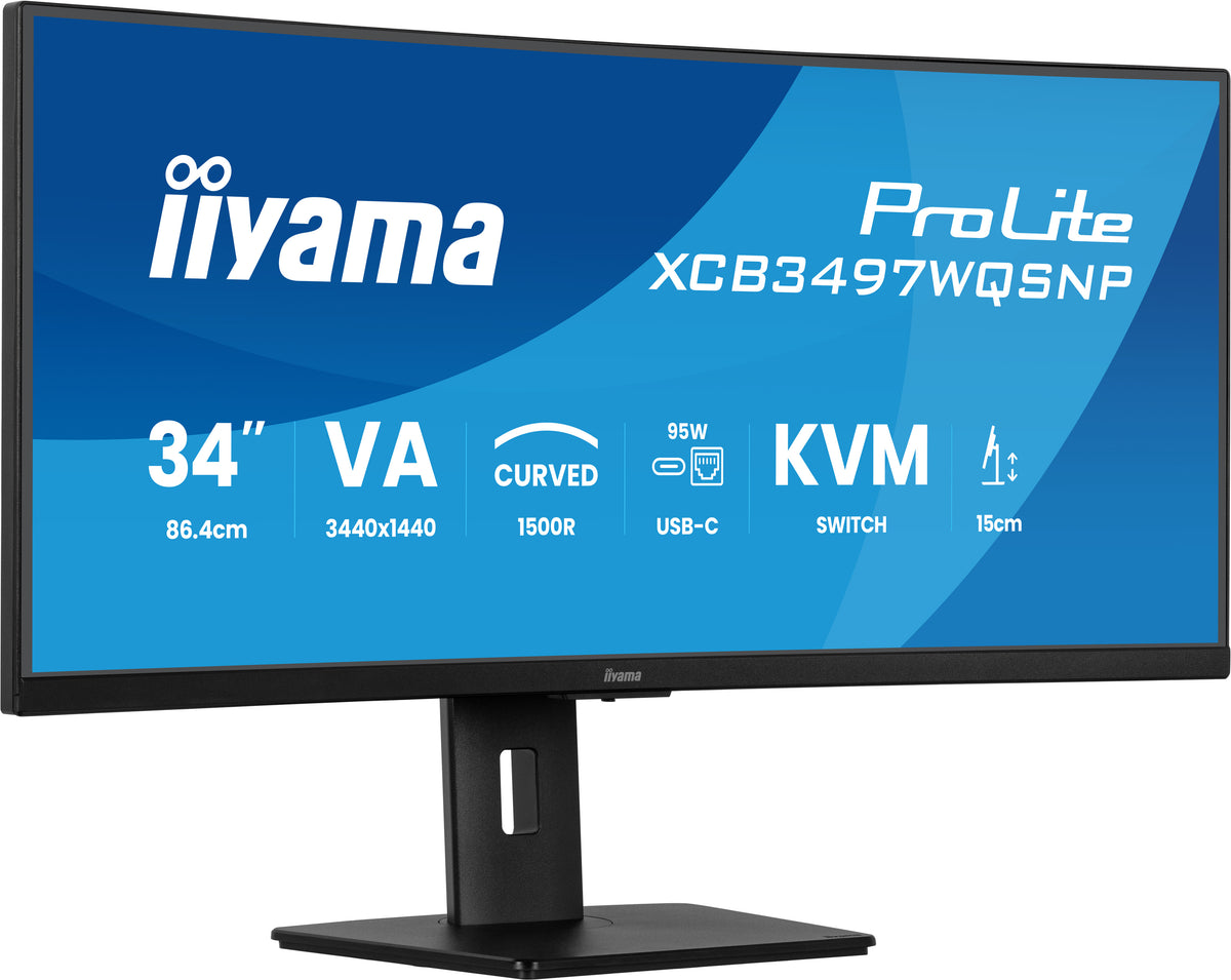 iiyama ProLite XCB3497WQSNP-B1 Computerbildschirm 86,4 cm (34") 3440 x 1440 Pixel UltraWide Quad HD LED Schwarz