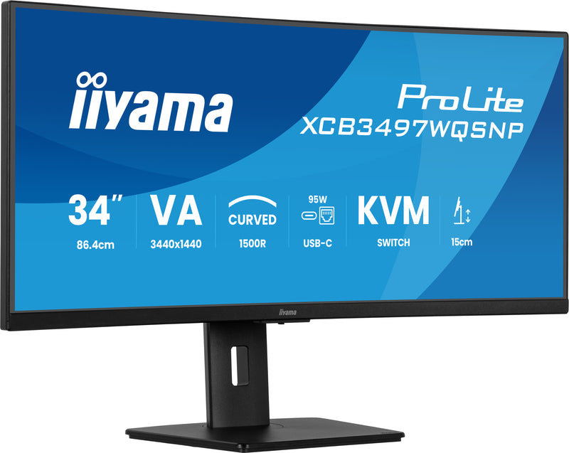 iiyama ProLite XCB3497WQSNP-B1 Computerbildschirm 86,4 cm (34") 3440 x 1440 Pixel UltraWide Quad HD LED Schwarz