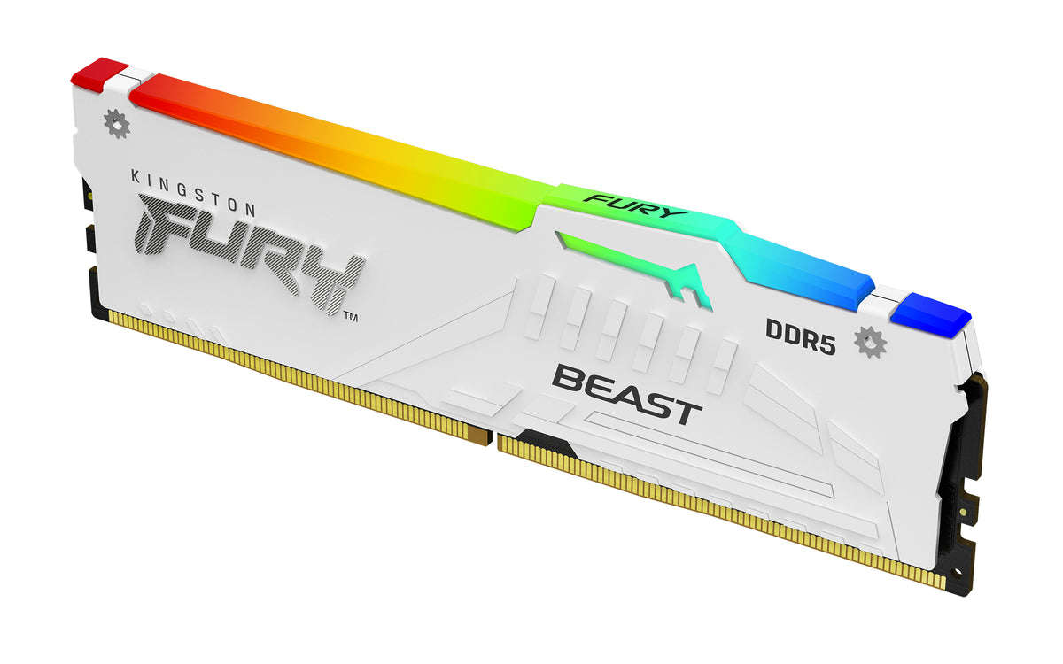 Kingston Technology FURY Beast 32 GB 5200 MT/s DDR5 CL40 DIMM (2er-Kit) White RGB XMP