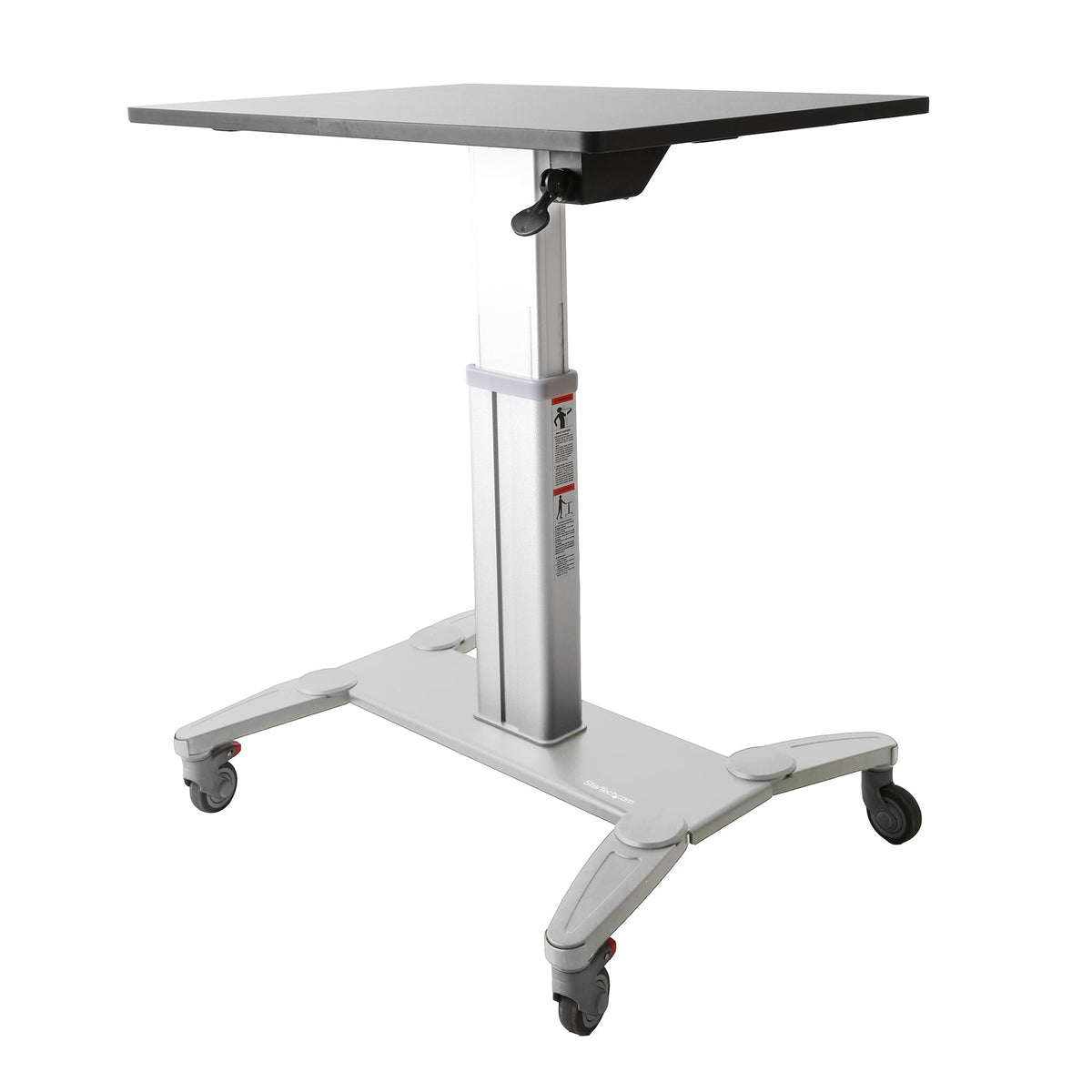 StarTech.com Höhenverstellbarer Schreibtisch - Sit Stand Workstation -Ergonomischer Stehpult mit Rollen - Computertisch mit verriegelbarem One-Touch-Lift für Lehrer/Schüler