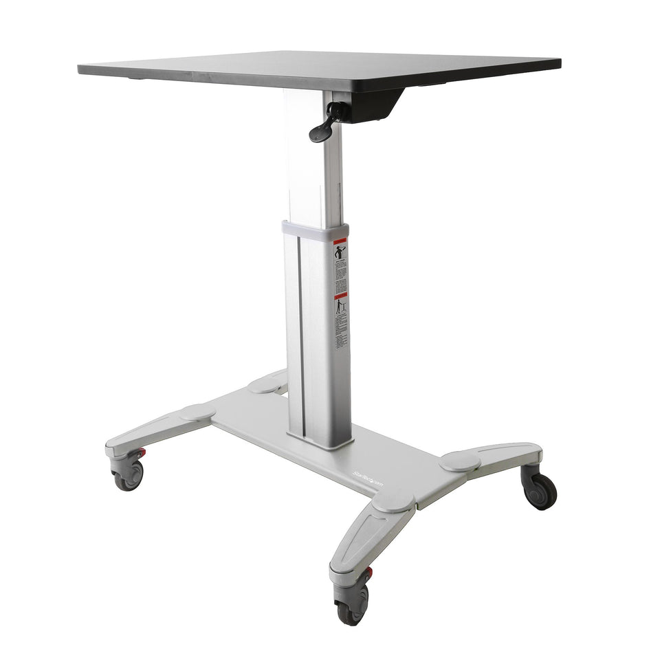StarTech.com Höhenverstellbarer Schreibtisch - Sit Stand Workstation -Ergonomischer Stehpult mit Rollen - Computertisch mit verriegelbarem One-Touch-Lift für Lehrer/Schüler