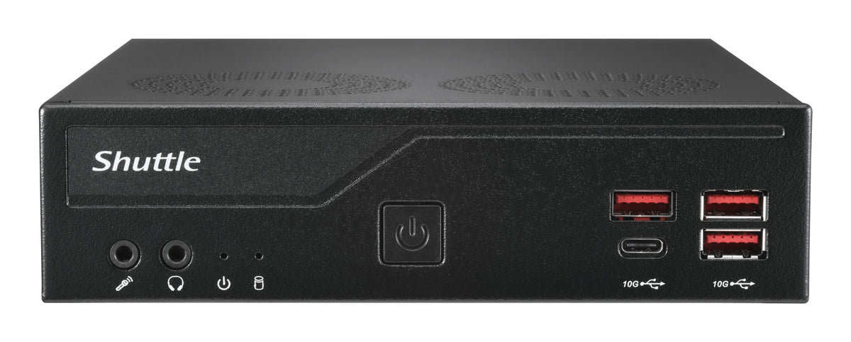 Shuttle Slim PC DB860 , S1851, 2x HDMI, 1x DP, 1x USB-C (DP), 1x 2.5", 1x M.2, 2x LAN (Intel 1G + 2.5G), 2x COM, 24/7 Dauerbetrieb, inkl. VESA
