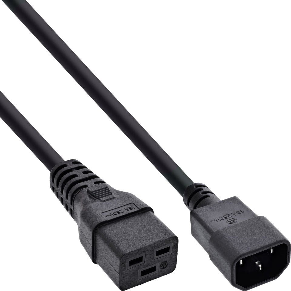 InLine Netz Adapterkabel, IEC-60320 C14 auf C19, max 10A, 2m