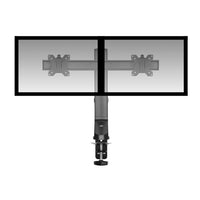 Supporto da tavolo per monitor ACT con barra trasversale, 2 schermi fino a 27", con vite a testa zigrinata