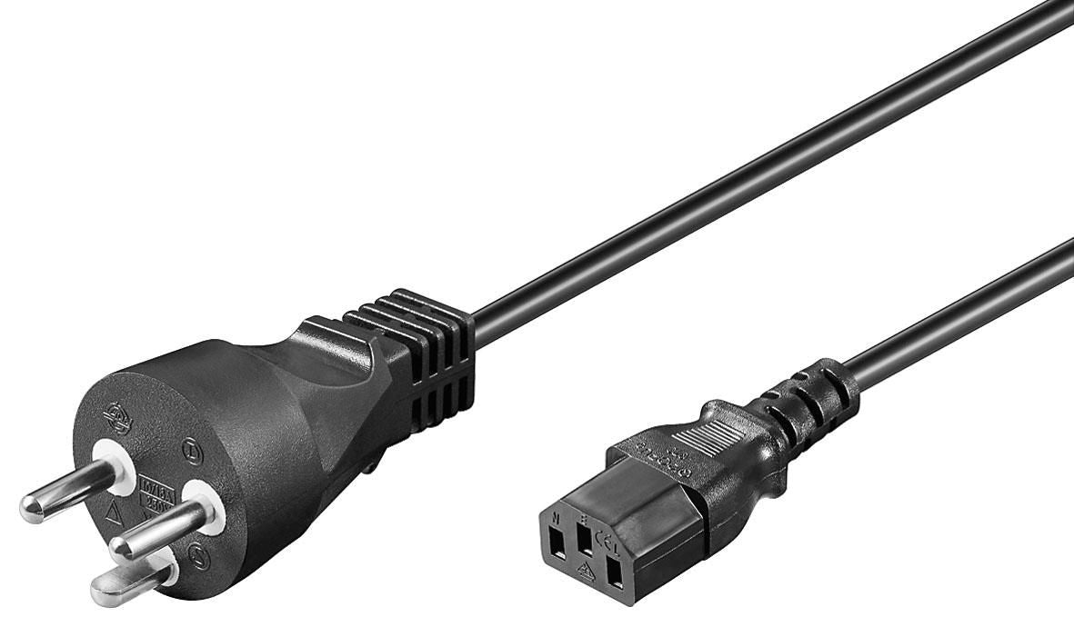 Microconnect PE120405R Stromkabel Schwarz 0,5 m Netzstecker Typ K C13-Koppler