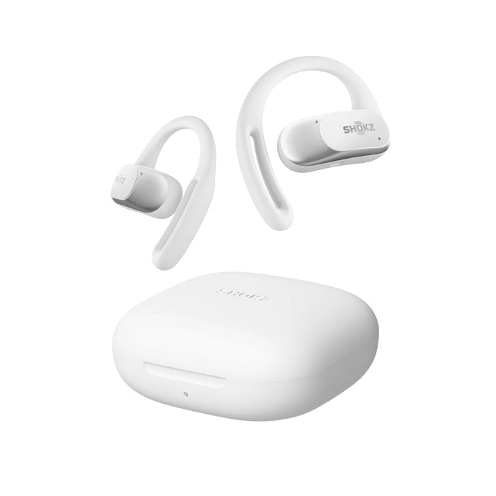 SHOKZ OpenFit Air, weiss Kopfhörer Kabellos Ohrbügel Anrufe/Musik/Sport/Alltag Bluetooth Weiß