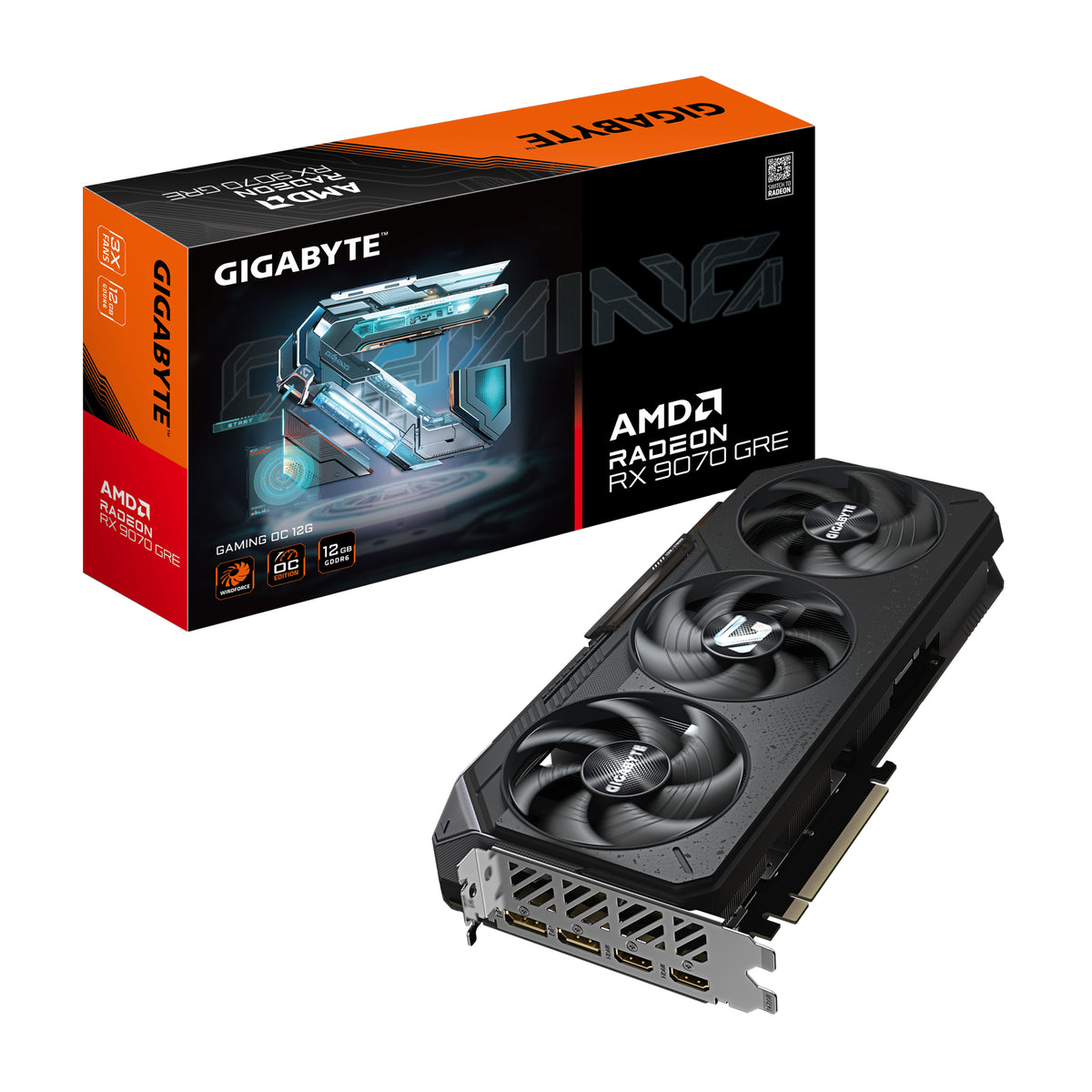 GIGABYTE Radeon RX 9070 GRE GAMING OC 12G – Grafikkarte, 12GB GDDR6, 192bit, PCI-E 5.0, 2920 MHz Core Clock, 2 × DisplayPort, 2 × HDMI, GV-R907GREGAMING OC-12GD