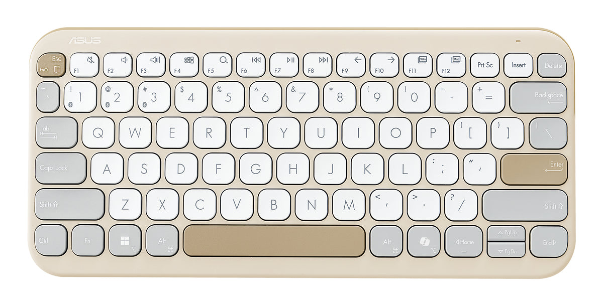ASUS Marshmallow Keyboard KW100 Tastatur Haus Bluetooth QWERTZ Deutsch Beige, Grau, Weiß