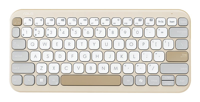 ASUS Marshmallow Keyboard KW100 Tastatur Haus Bluetooth QWERTZ Deutsch Beige, Grau, Weiß