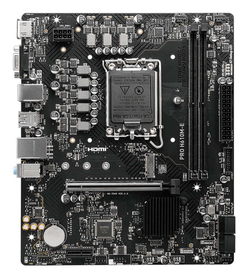MSI PRO H610M-E Motherboard Intel H610 LGA 1700 micro ATX