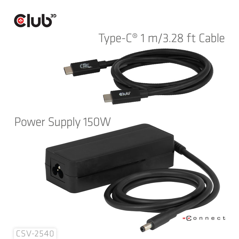 CLUB3D CSV-2540 laptop-dockingstation & portreplikator Andocken USB 3.2 Gen 1 (3.1 Gen 1) Type-C Schwarz