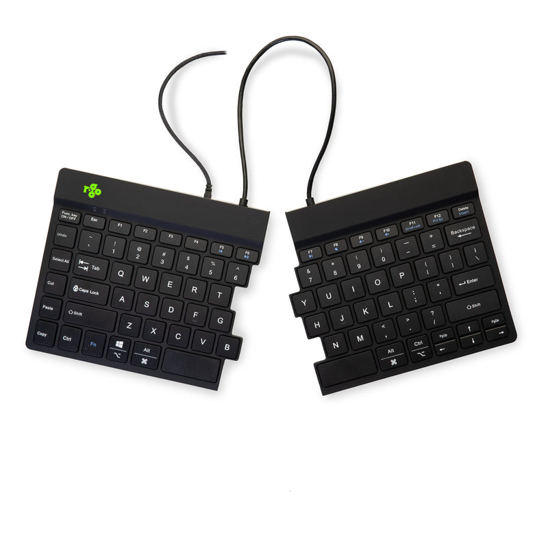R-Go Tools Ergonomische Tastatur R-Go Split Break v2 mit Pausensoftware, geteilte Tastatur, QWERTY (US), Kabelgebunden, Schwarz