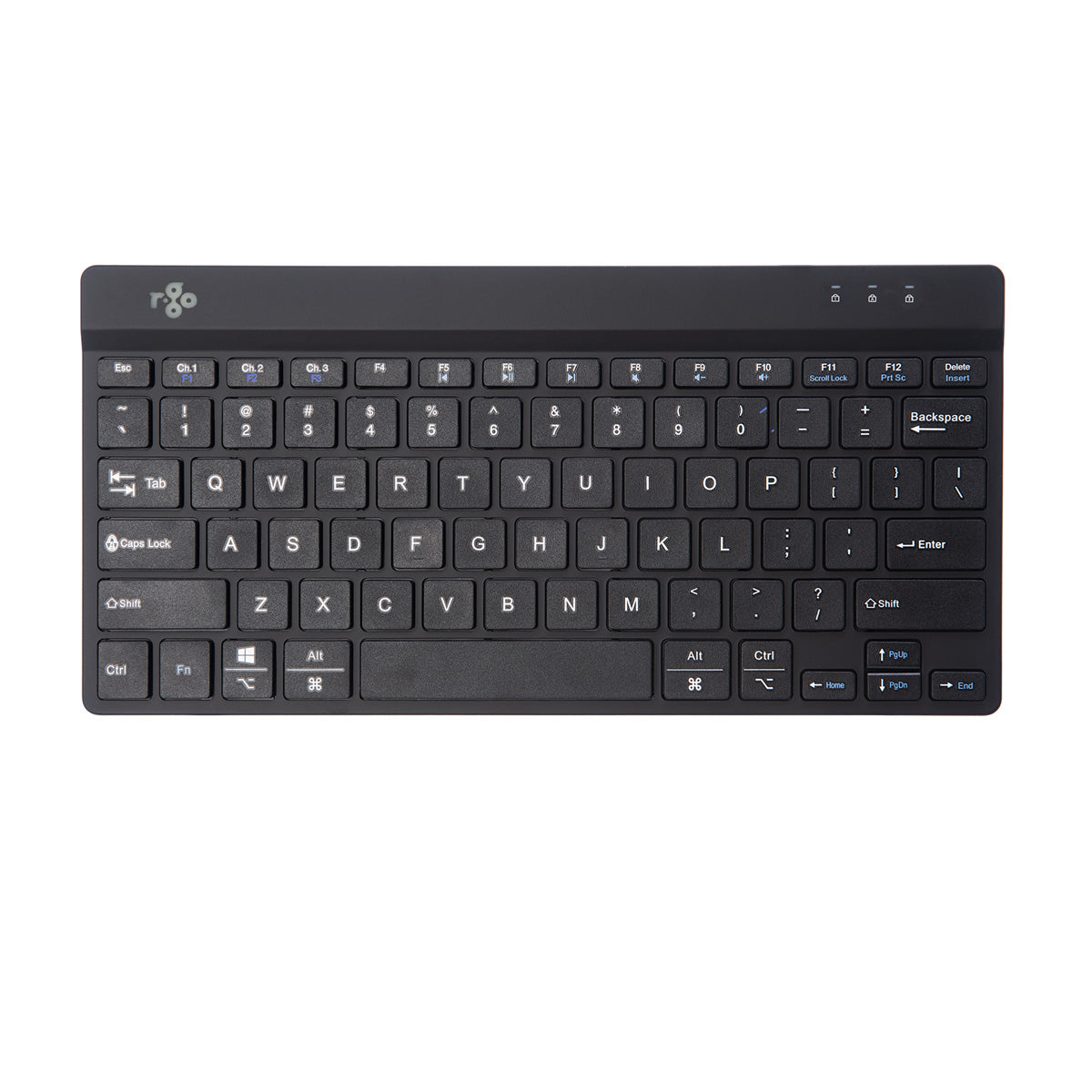 R-Go Tools Ergonomische Tastatur R-Go Compact Break, kompakte Tastatur mit Pausensoftware, QWERTY (US), Bluetooth, Schwarz