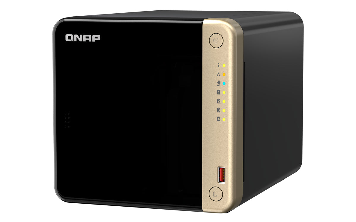 QNAP TS-464 NAS Tower Intel® Celeron® N5095 8 GB DDR4 0 TB QNAP QTS Schwarz