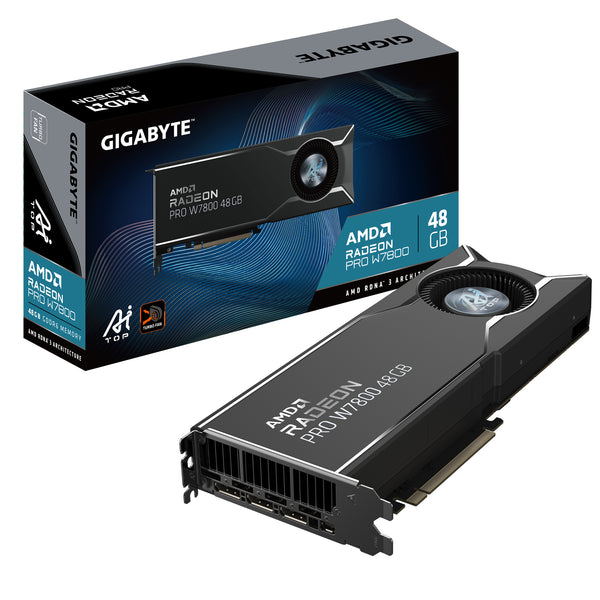 GIGABYTE Radeon PRO W7800 AI TOP 48G Grafikkarte - 48GB GDDR6, 384 Bit, PCI-E 4.0, 3 x DP 2.1, W7800 AI TOP 48G
