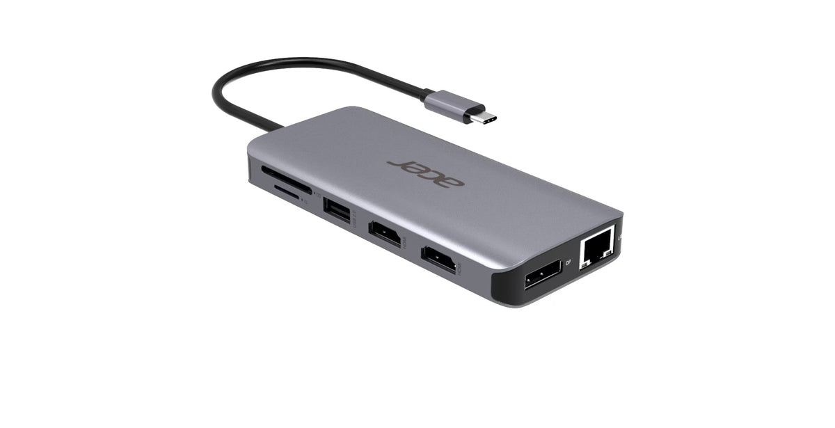 Acer 12-in-1 Type-C Dongle Kabelgebunden USB 3.2 Gen 1 (3.1 Gen 1) Type-C Silber