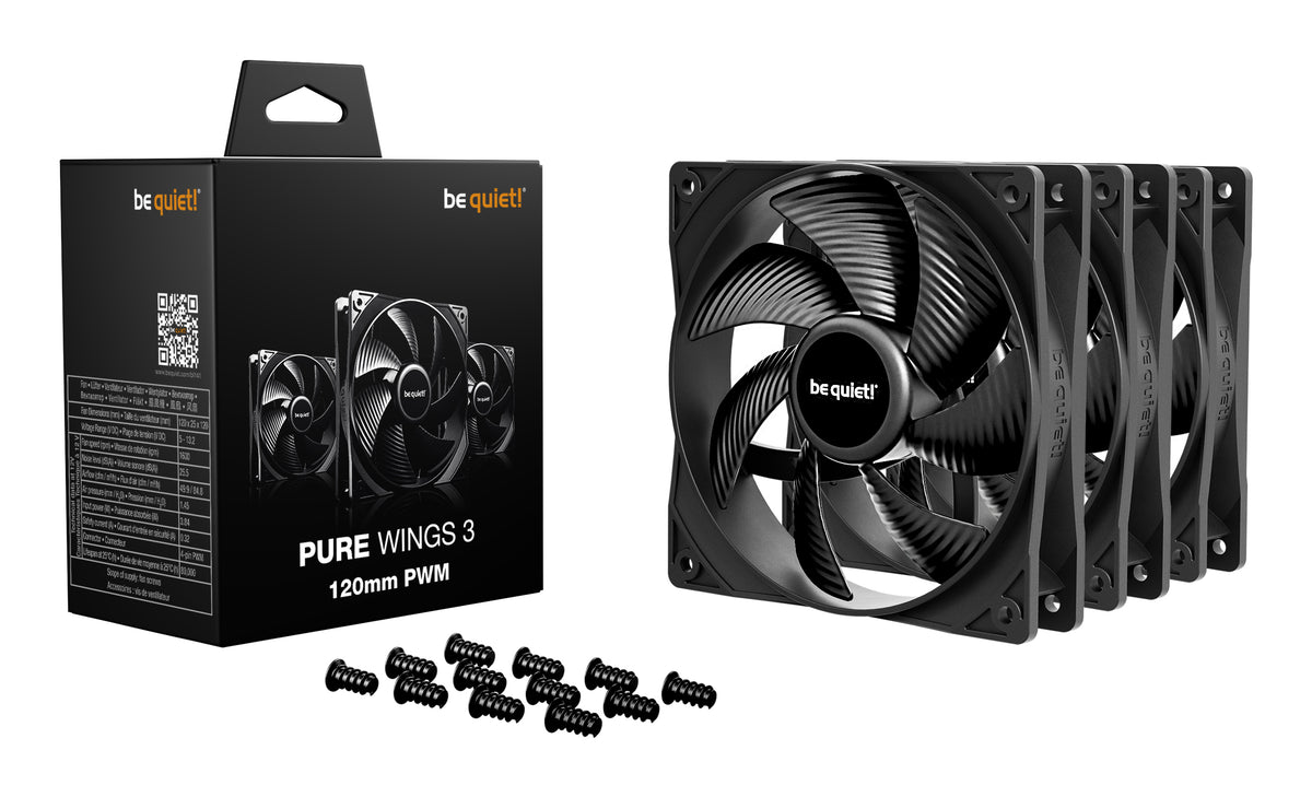 be quiet! Pure Wings 3 120mm | PWM Triple Pack Computergehäuse Ventilator 12 cm Schwarz 3 Stück(e)