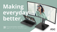 AOC CU34P3CV Computerbildschirm 86,4 cm (34") 3440 x 1440 Pixel UltraWide Quad HD LED Schwarz