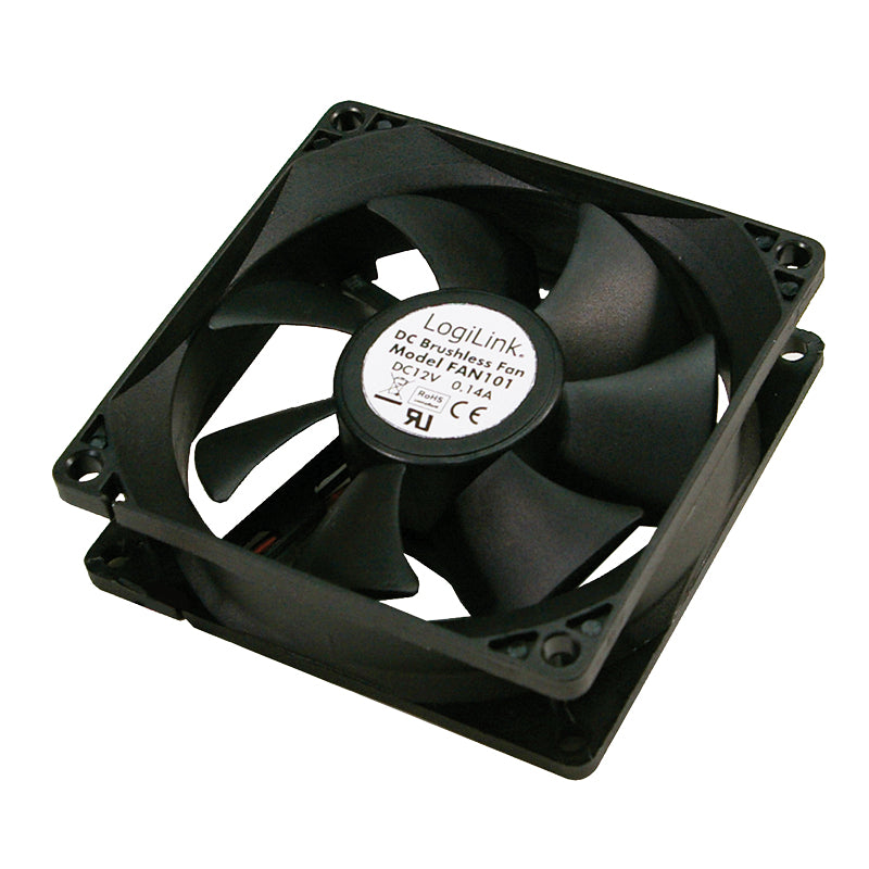 LogiLink FAN101 Computerkühlsystem Computergehäuse Ventilator 8 cm Schwarz 1 Stück(e)