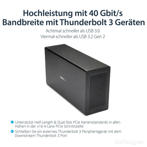 STARTECH.COM Thunderbolt 3 PCIe Erweiterungsgehuse mit DisplayPort - PCIe x16 - TB 3 PCIe Gehuse - Thunderbolt 3 PCI Express
