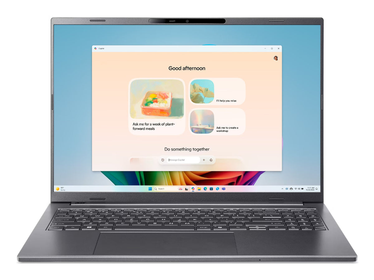 Acer Aspire 16 AI A16-52M-50CF Copilot+ PC Intel Core Ultra 5 226V Laptop 40,6 cm (16") WUXGA+ 16 GB LPDDR5x-SDRAM 1 TB SSD Wi-Fi 7 (802.11be) Windows 11 Home Grau