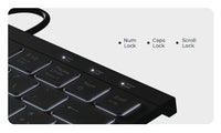 KeySonic KSK-5011ELC (DE) Mini Tastatur, Hintergrundbeleuchtung, integrierter Nummernblock, Combo, schwarz
