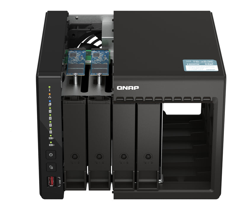 QNAP TS-453E NAS Tower Intel® Celeron® J6412 8 GB 0 TB QNAP QTS Schwarz