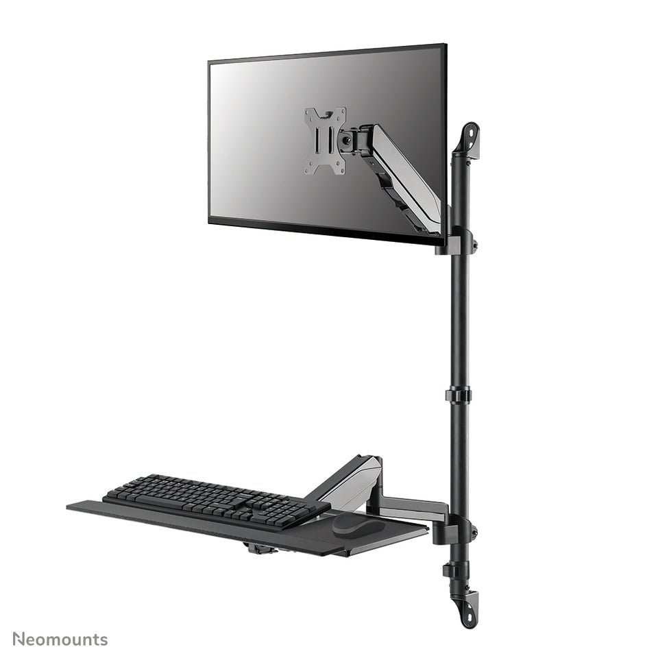 Neomounts WL90-325BL1 Station de travail murale assise/debout 17-32" - Ressort à gaz