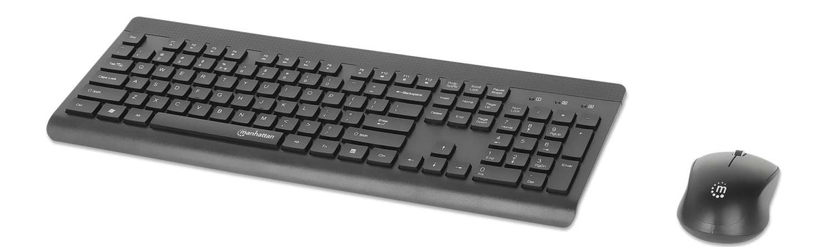 Manhattan 180771 Tastatur Maus enthalten Universal RF Wireless QWERTY Schwarz