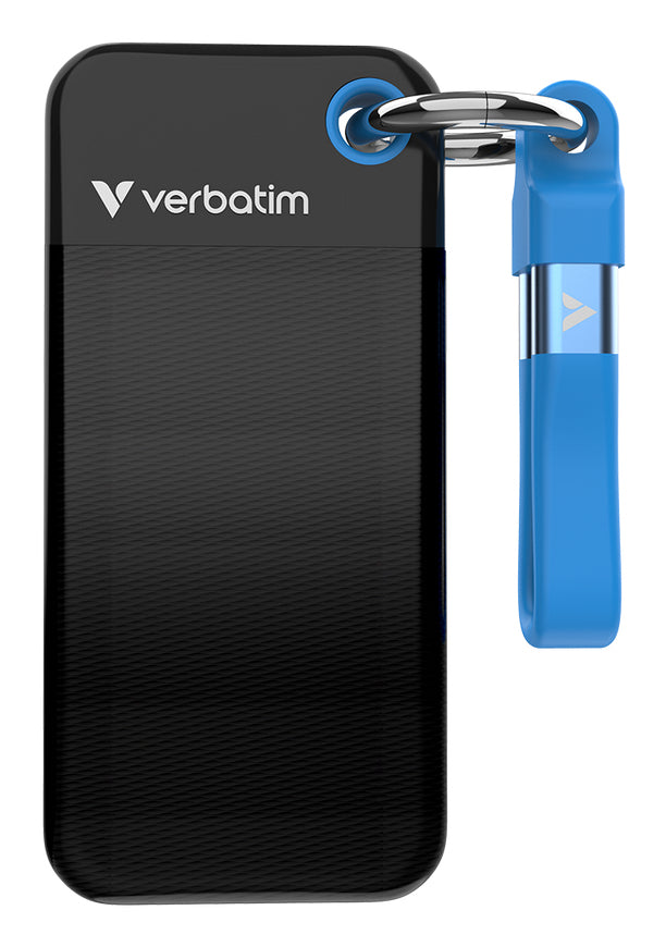 Verbatim Pocket SSD 256 GB USB Typ-C 3.2 Gen 2 (3.1 Gen 2) Schwarz, Blau