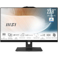 MSI Modern AM242TP 1M-1230EU Intel Core 3 100U 60,5 cm (23.8") 1920 x 1080 Pixel Touchscreen All-in-One-PC 8 GB DDR5-SDRAM 256 GB SSD Windows 11 Pro Wi-Fi 6E (802.11ax) Schwarz