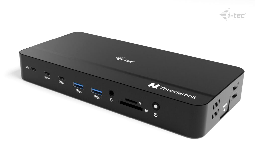 i-tec Thunderbolt 5 Triple Display Station d'accueil, slot M.2, 6x USB, 2.5GLAN + Power Delivery 140W