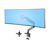 StarTech.com Monitortischhalterung für 49 Zoll 32:9 UW Curved-Bildschirm, 75x75, 100x100 VESA Monitorhalterung mit Federarm, max. 20kg, Klemm-Tullen Montage, Werkzeuglose Einstellung