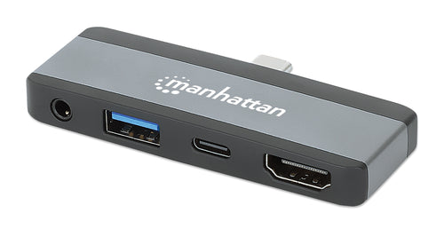 Manhattan 190404 laptop-dockingstation & portreplikator Kabelgebunden USB 3.2 Gen 2 (3.1 Gen 2) Type-C Grau