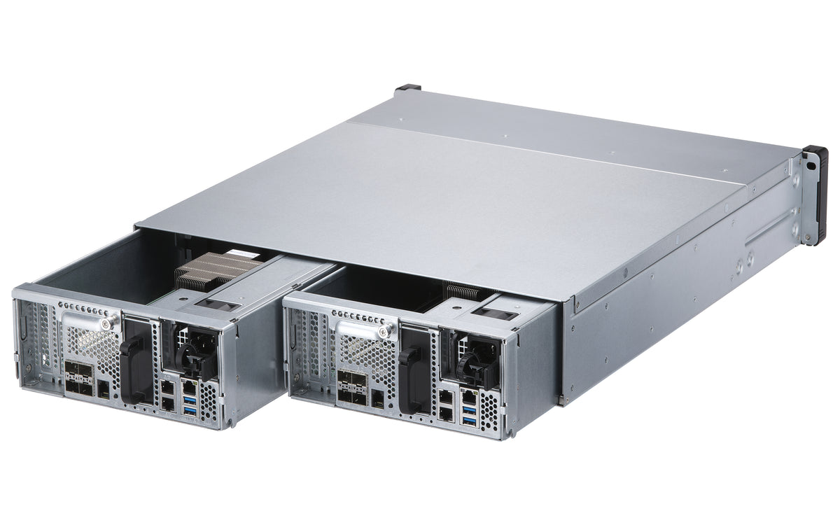QNAP ES2486dc NAS Rack (2U) Intel® Xeon® D D-2142IT 96 GB DDR4 0 TB QNAP Enterprise System Schwarz