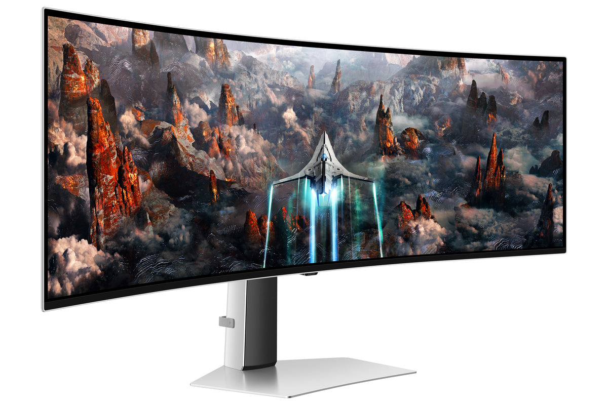 Samsung G93SC Computerbildschirm 124,5 cm (49") 5120 x 1440 Pixel Dual QHD OLED Silber