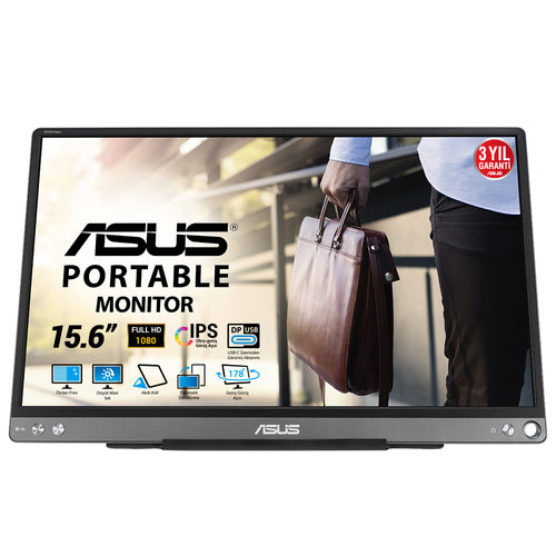 ASUS ZenScreen MB16ACE Computerbildschirm 39,6 cm (15.6") 1920 x 1080 Pixel Full HD LED Grau
