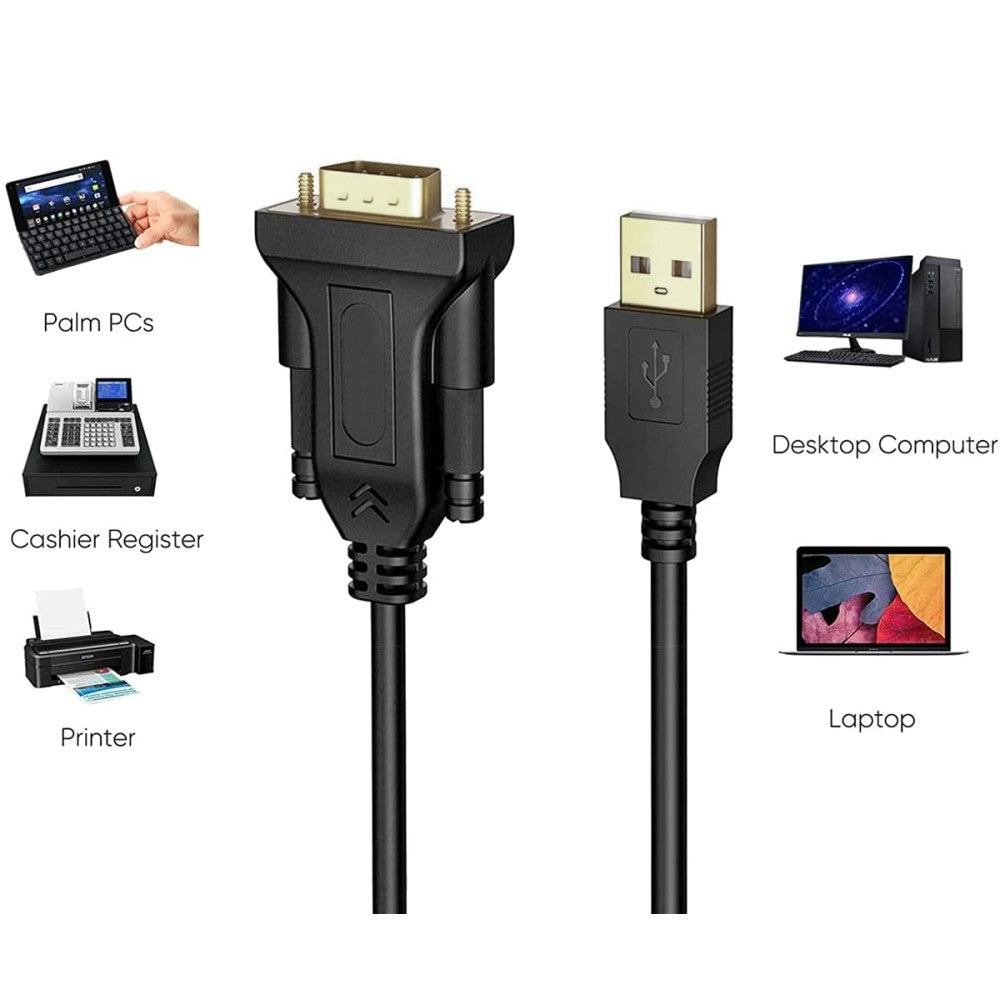 Techly IDATA USB2-SER-1A Serien-Kabel Schwarz 1,5 m USB Typ-A DB-9