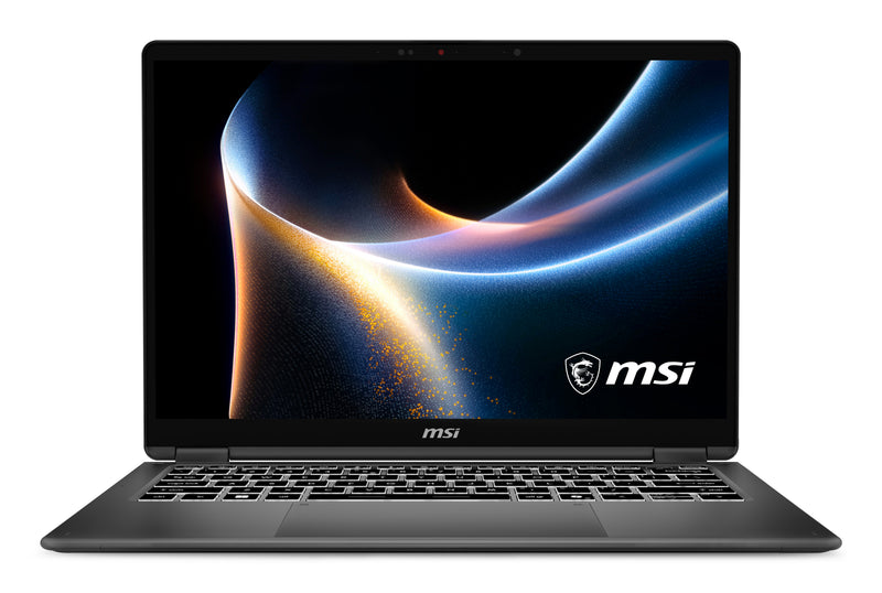 MSI Prestige 14 Flip AI+ D3MTG-055 Copilot+ PC Intel Core Ultra 9 386H Hybrid (2-in-1) 35,6 cm (14") Touchscreen Full HD+ 32 GB LPDDR5x-SDRAM 2 TB SSD Wi-Fi 7 (802.11be) Windows 11 Home Französisch Grau