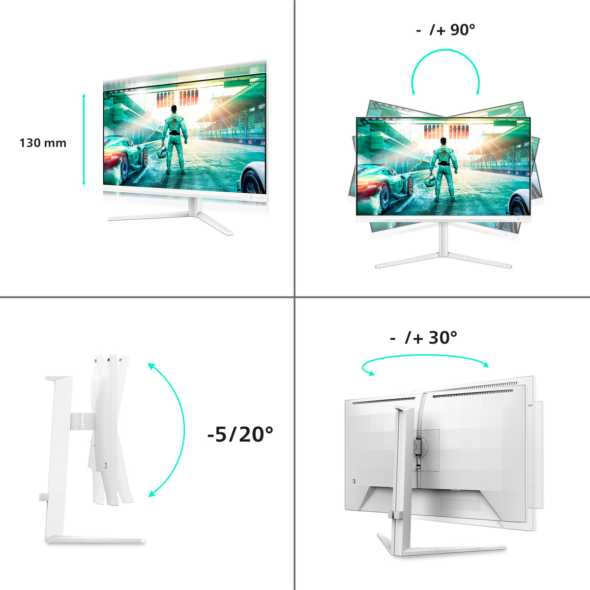 Philips Evnia 27M2N3501PA/00 Computerbildschirm 68,6 cm (27") 2560 x 1440 Pixel Quad HD LCD Weiß